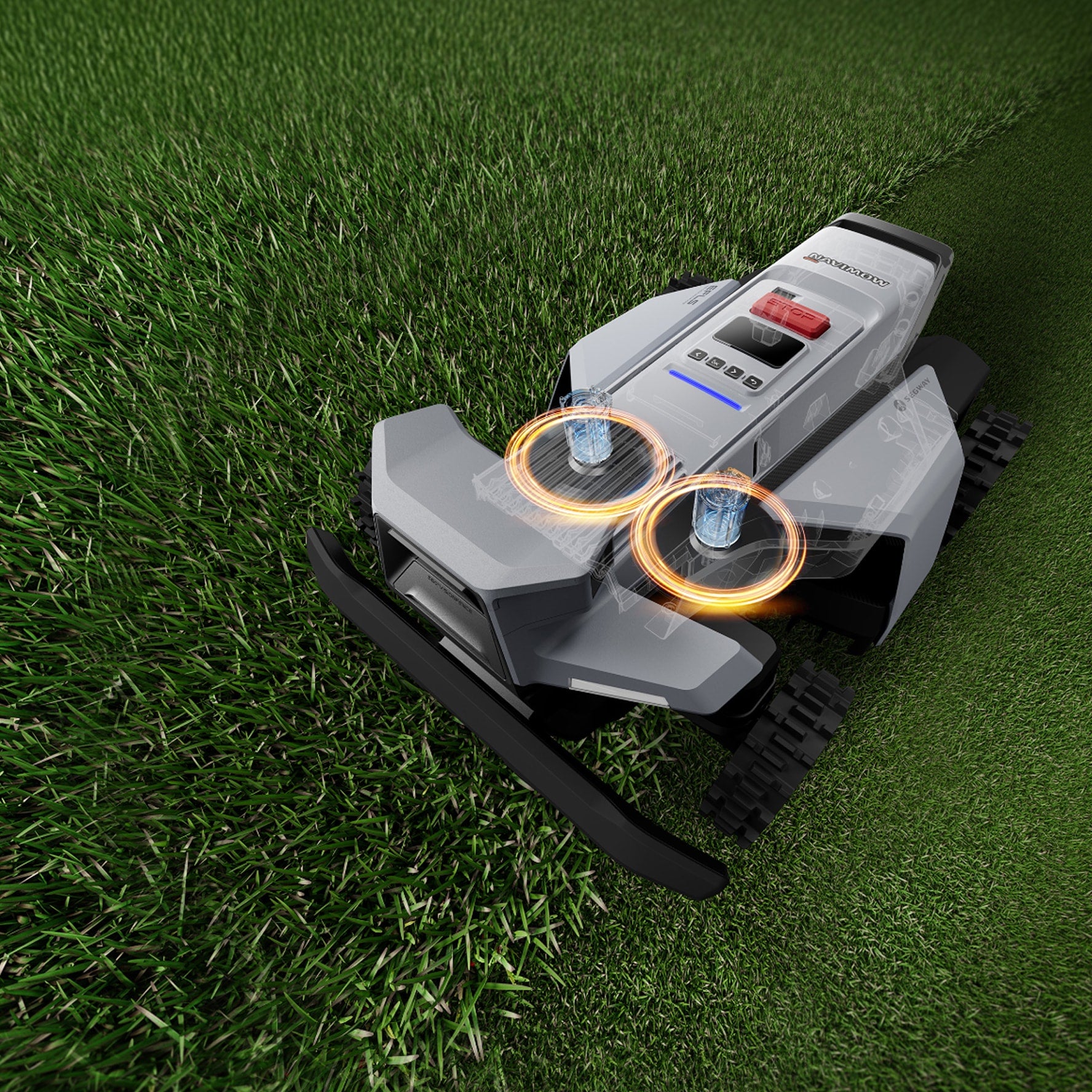 Segway Navimow i Series robot lawn mower on the grass.