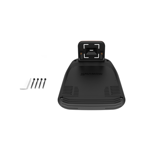 Navimow i110E robot lawn mower charging station with four screws.
