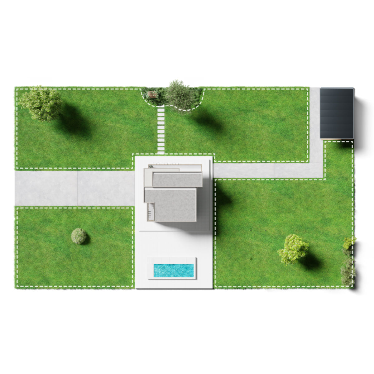 Segway Navimow i105E robot lawn mower garden virtual boundary mapping.