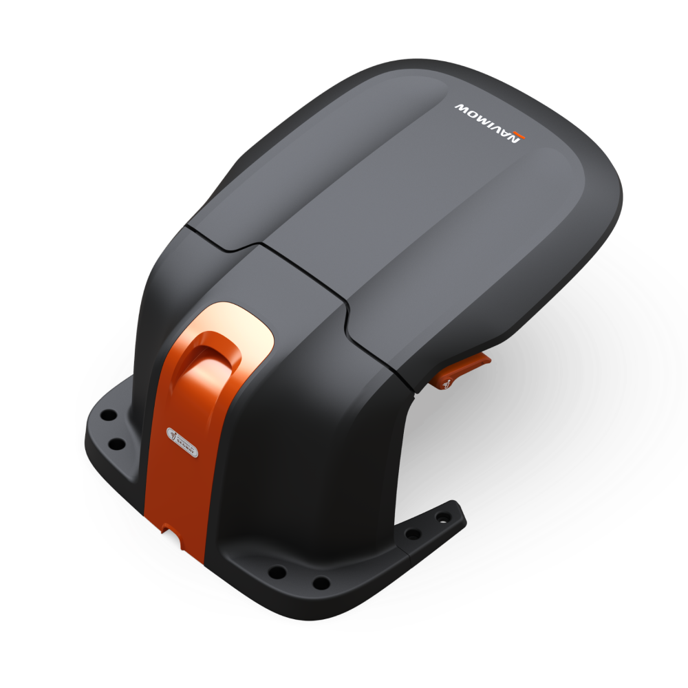 Segway Navimow i Series robot lawn mower charging station garage.