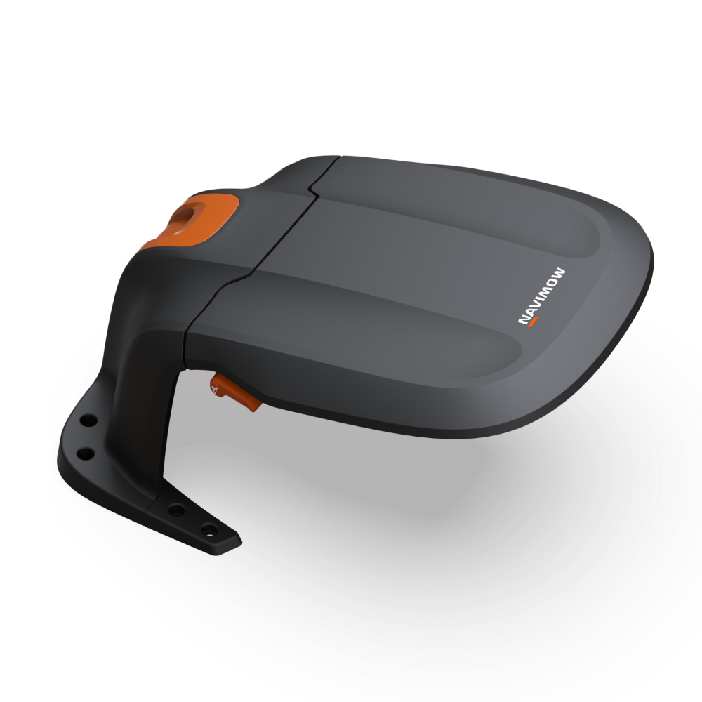 Navimow Garage robot lawn mower is a protective outdoor shelter.