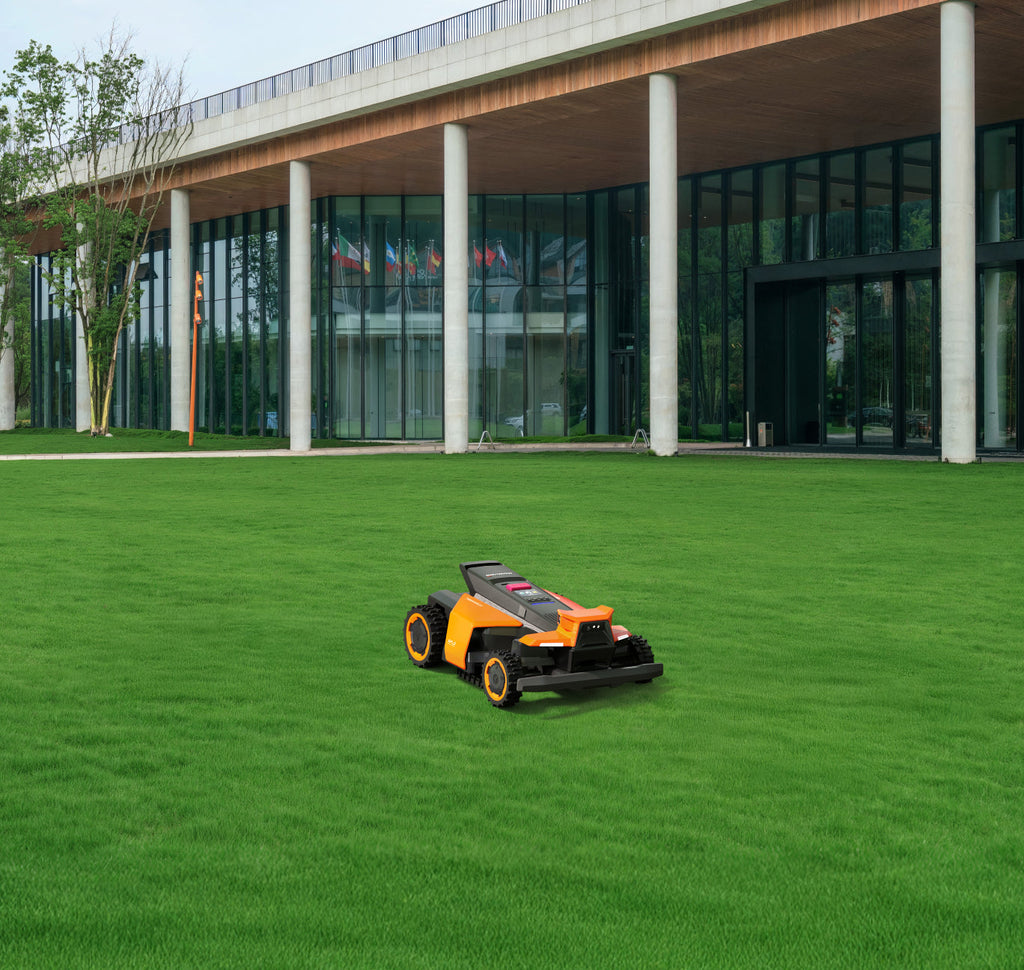 Segway Navimow i110N robot lawn mower is on the grass.