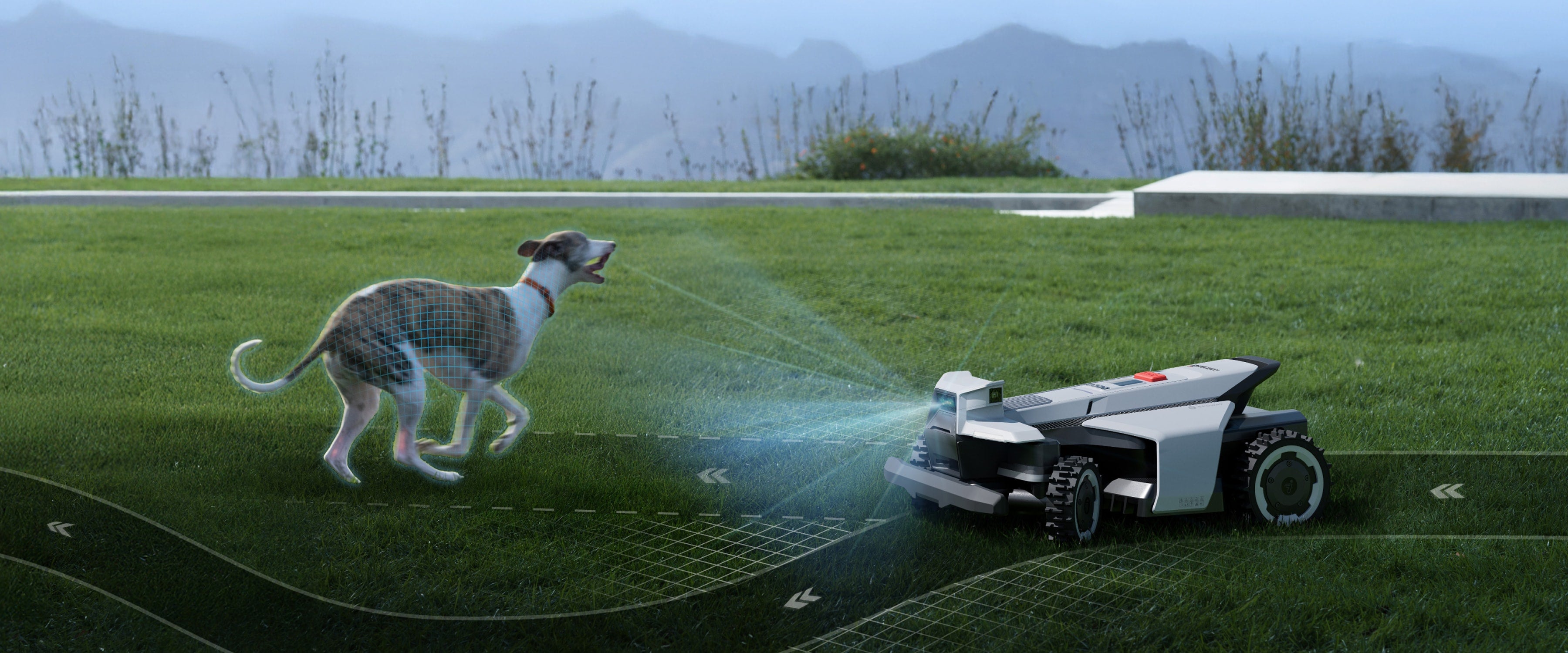 Segway Navimow i Series robot lawn mower detects a dog.