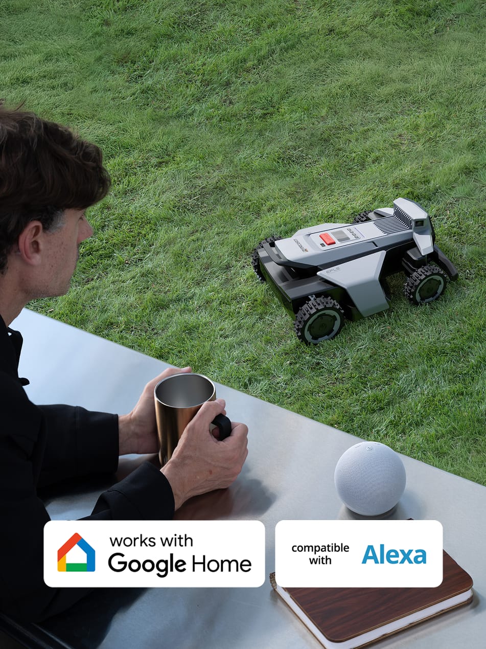 Navimow i series robot lawn mower works with smart home.