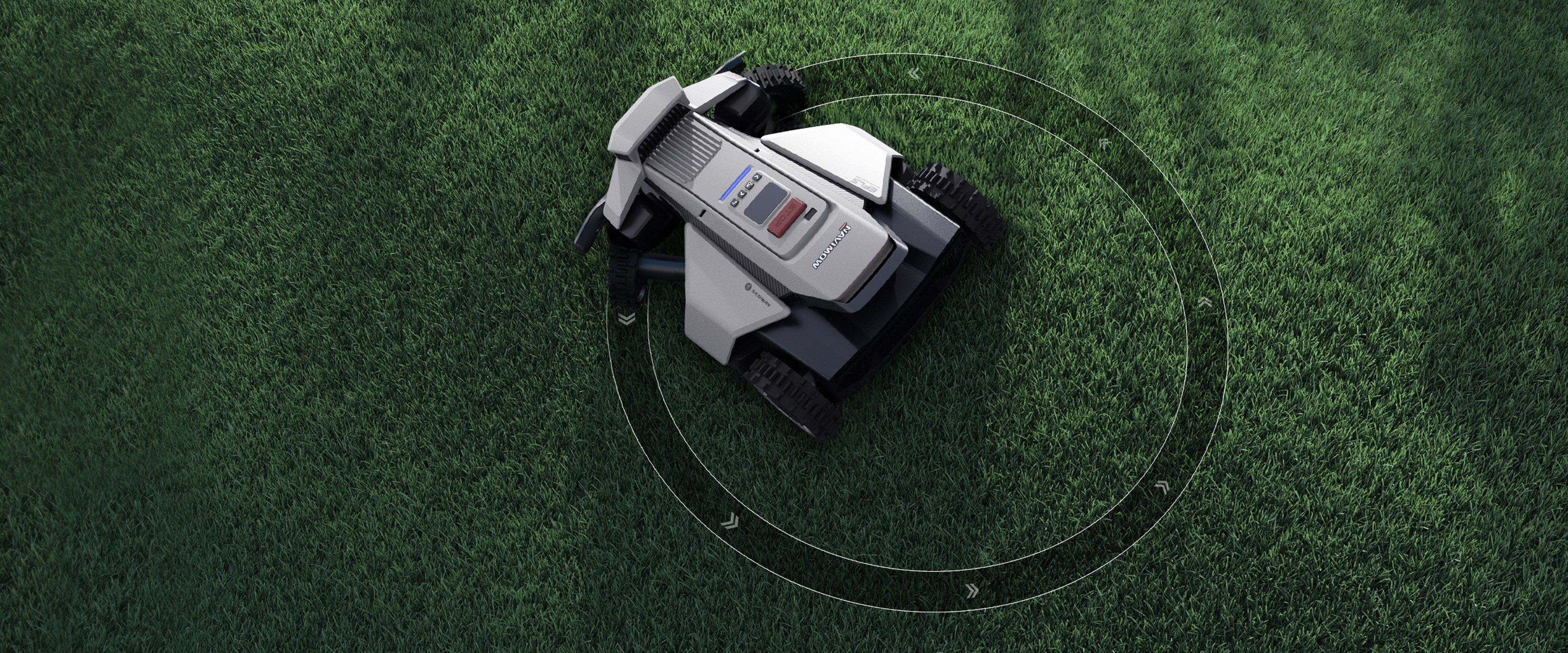 Segway Navimow i series robot lawn mower on green grass.