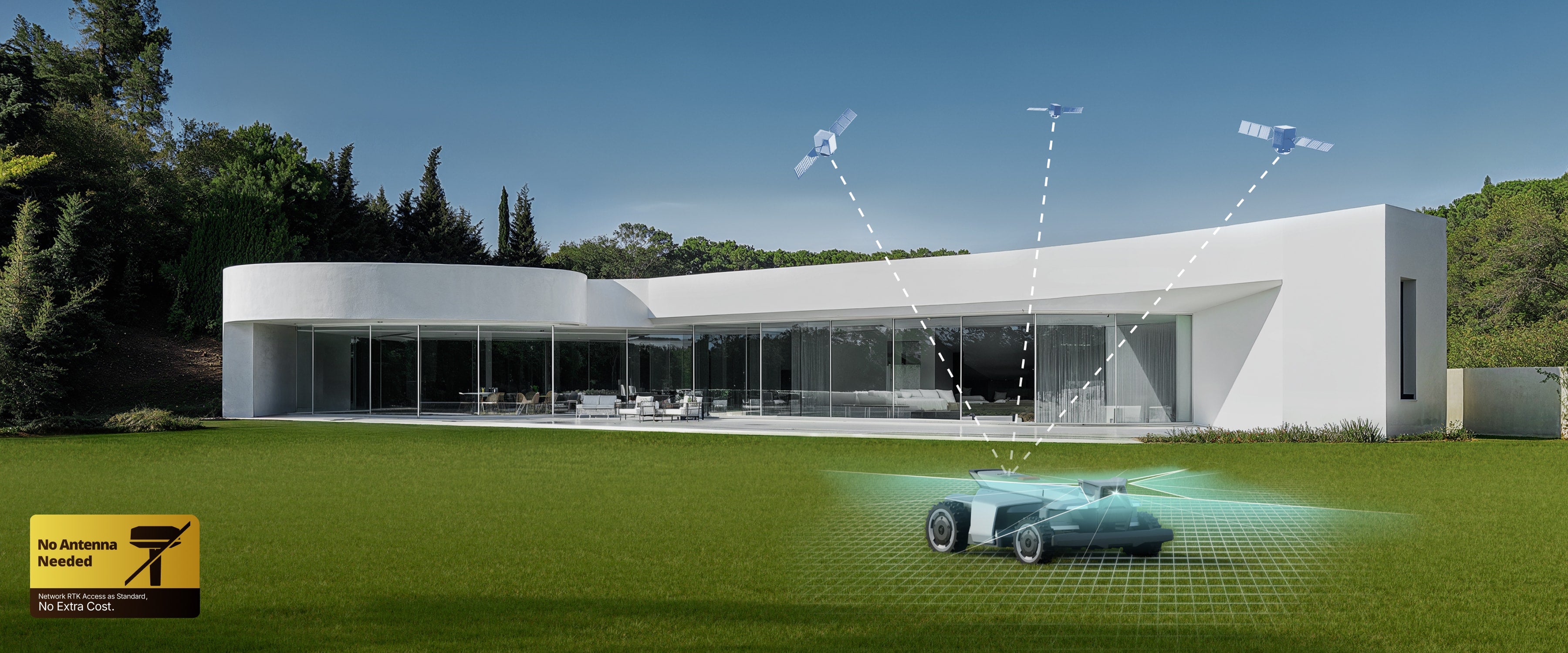 Segway Navimow i110N robot lawn mower needs no external antenna.
