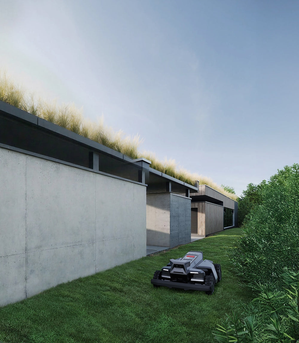 The Navimow i110N robot lawn mower is on the lawn.