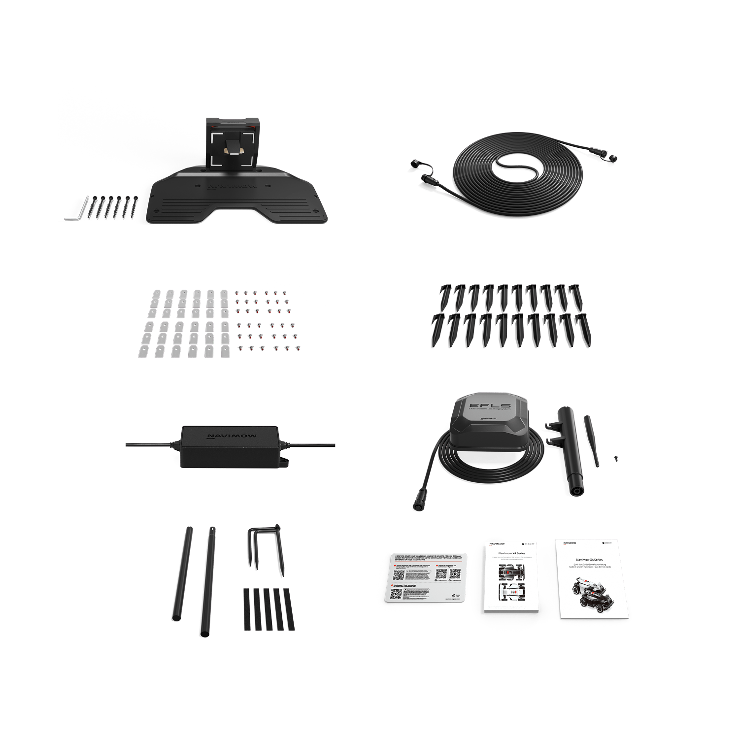 Navimow i Series robot lawn mower installation parts and user manuals.