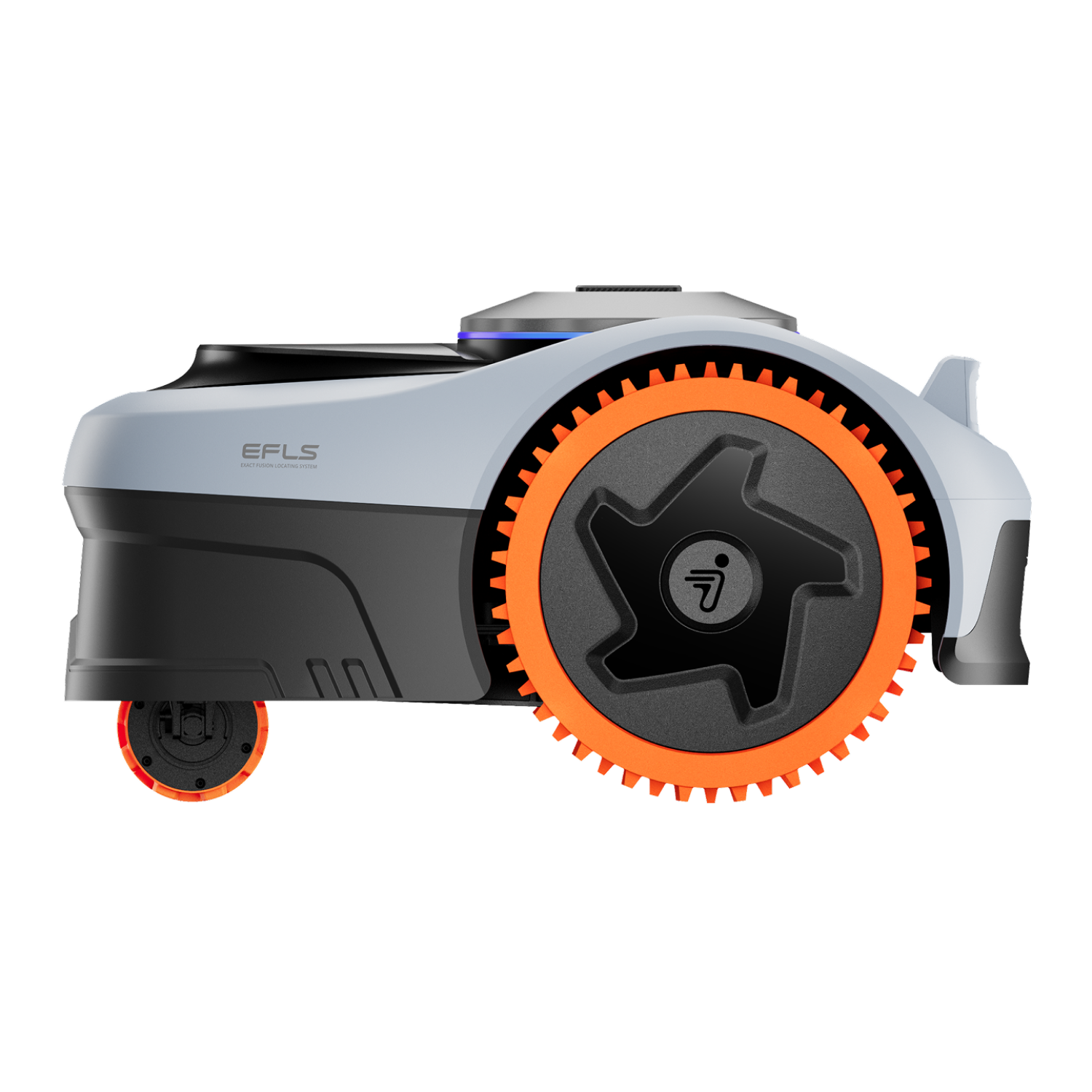 Segway Navimow i Series robot lawn mower with orange wheels.