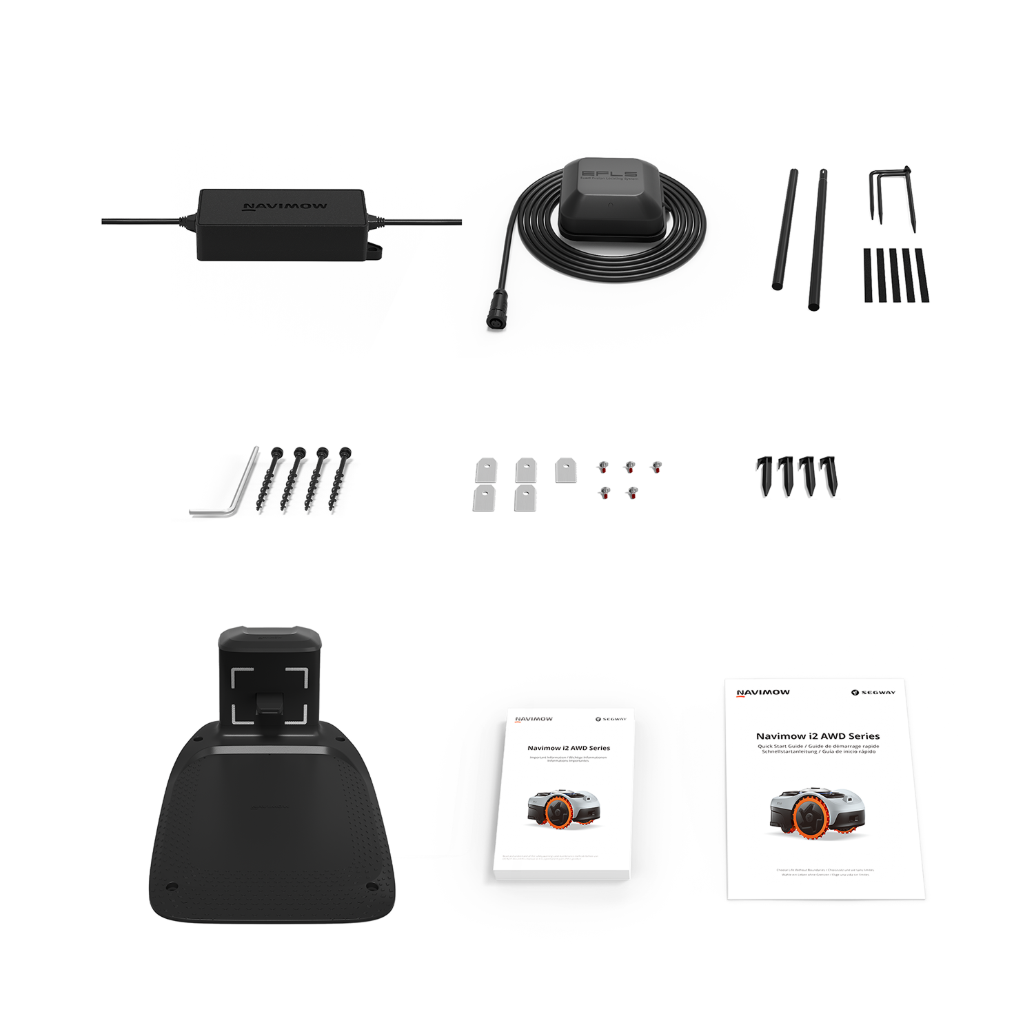 Segway Navimow i2 AWD Series robot lawn mower accessories kit.