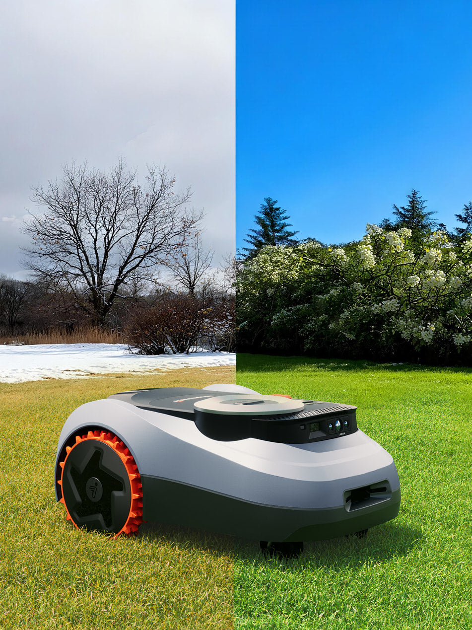 Navimow i110N robot lawn mower works in summer and winter.