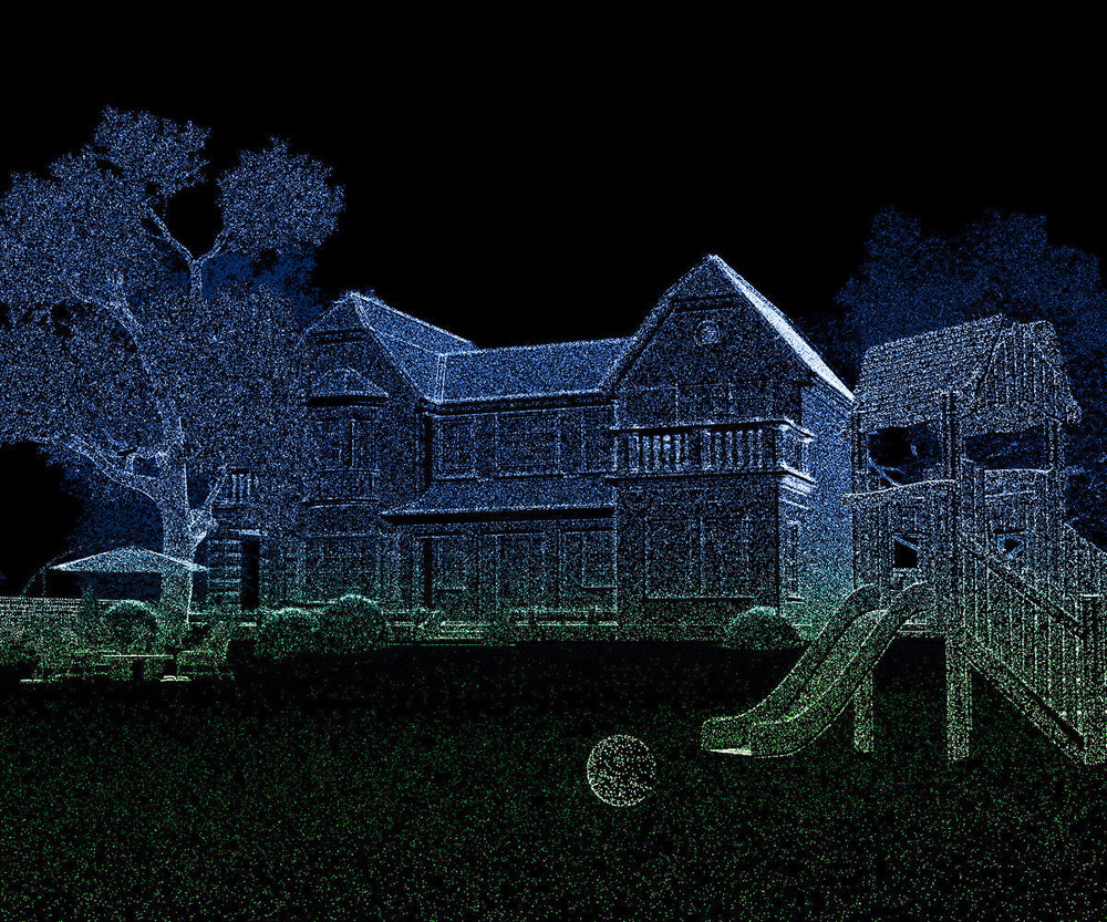 Segway Navimow i110N robot lawn mower mapping the backyard scene.