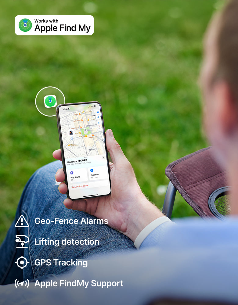 Navimow i2 LiDAR robot lawn mower shown on this smartphone.