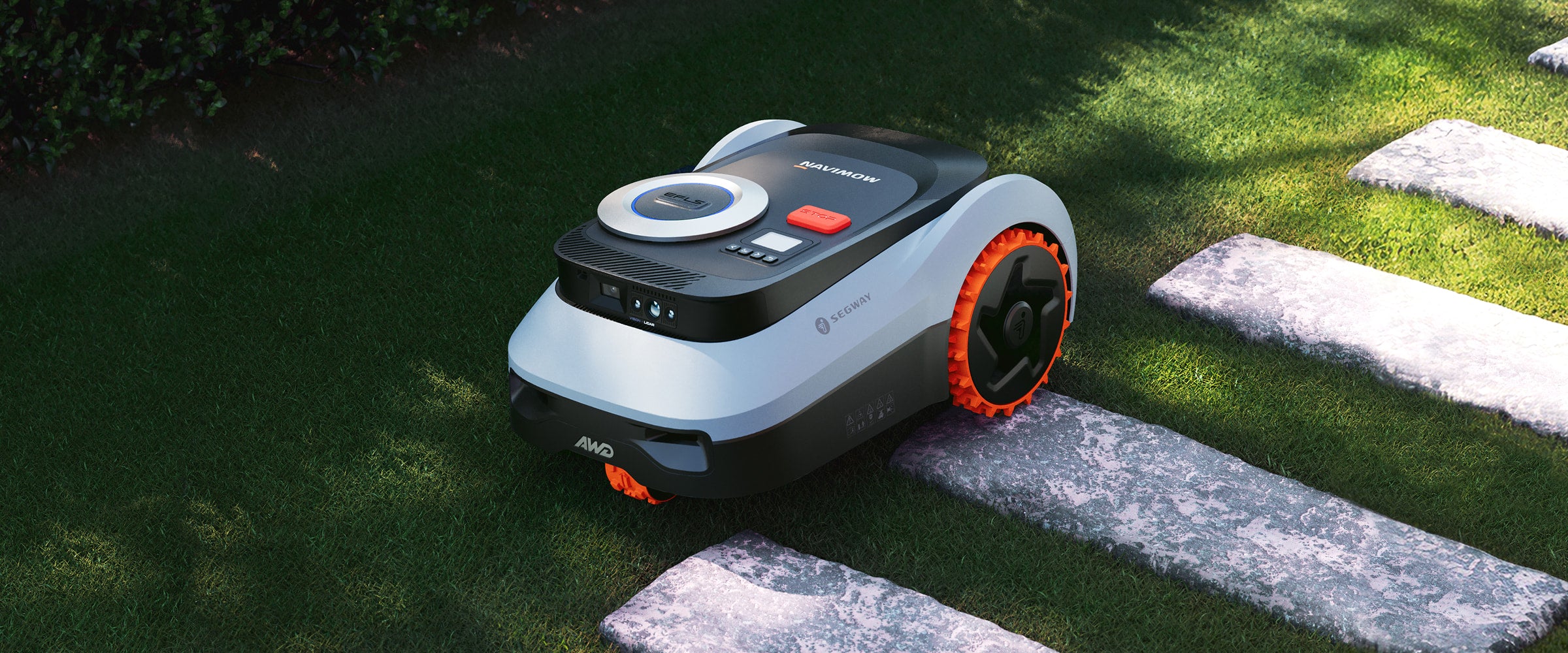 Segway Navimow i Series robot lawn mower on the lawn.