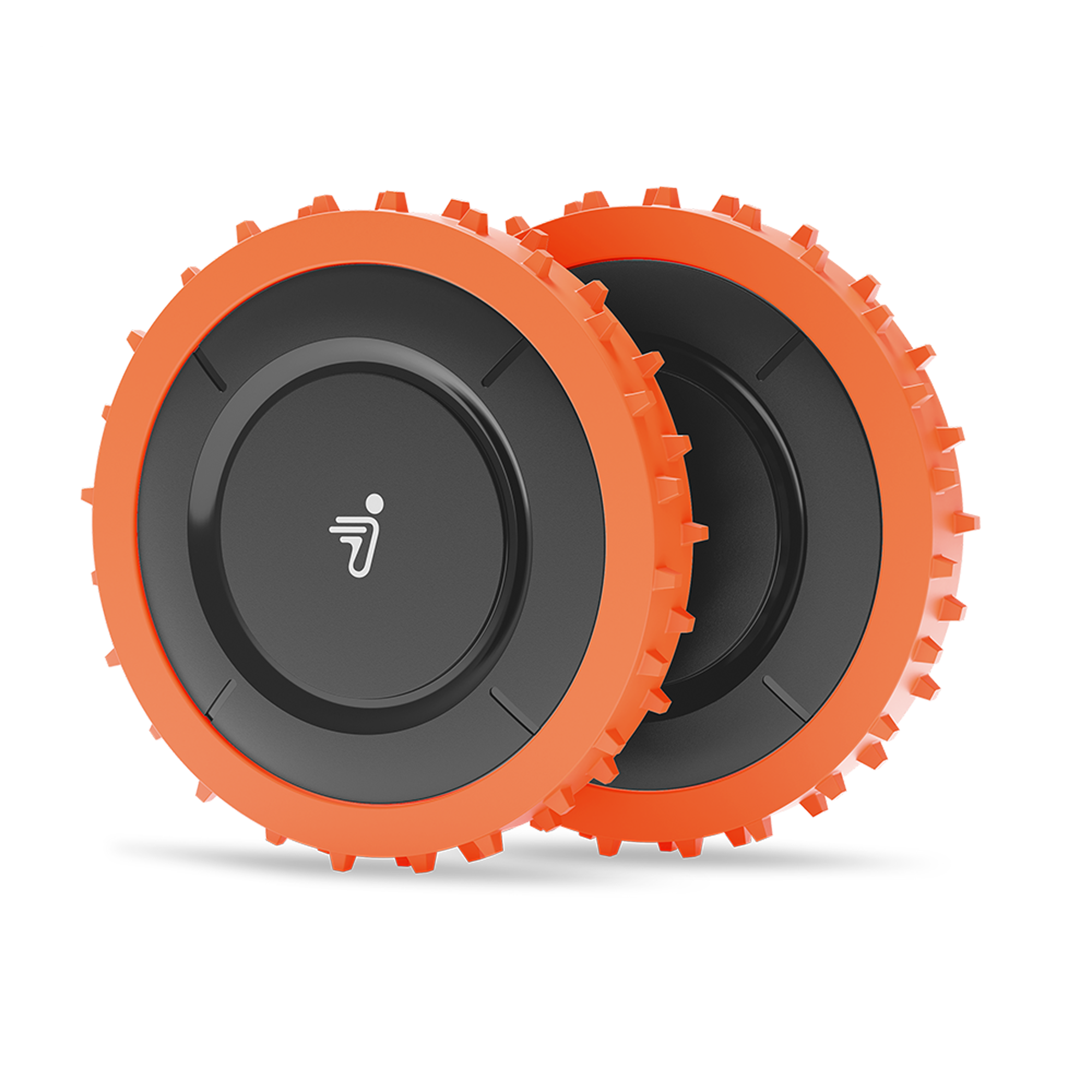 Navimow i105E robot lawn mower accessories with orange spiked wheels.