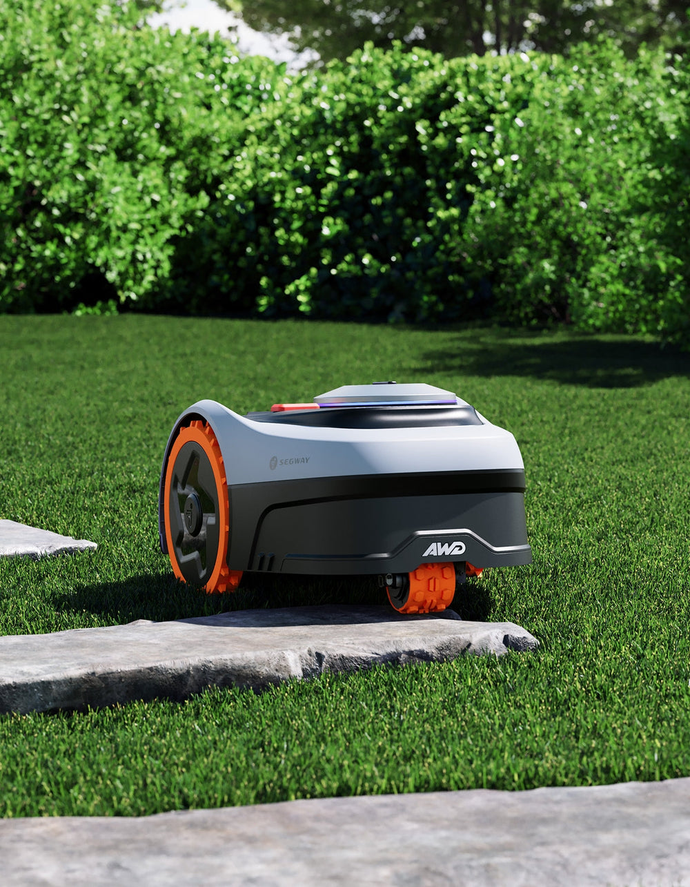 Segway Navimow X3 robot lawn mower is on the grass.