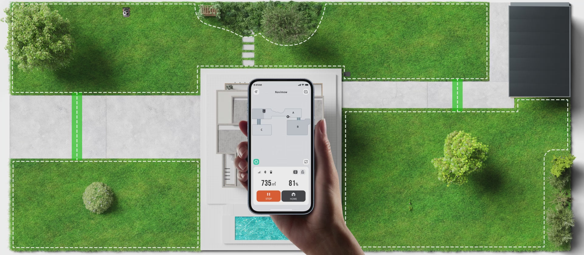 Load video: <p>Monitor Navimow status in real-time</p>